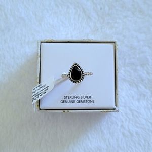 Shivam Teardrop💧 Shaped Black🖤 Onyx Ring💍 - NIB